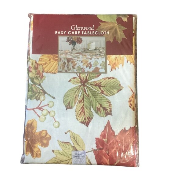 Glenwood Easy Care Thanksgiving Tablecloth Oval 60 X 84 Fall Autumn - Picture 1 of 7